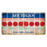 Michigan Great Lakes Splendor Cut License Plate Strips (Set of 8) Emoji - Angry