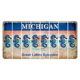 Michigan Great Lakes Splendor Cut License Plate Strips (Set of 8) Seahorse