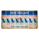 Michigan Great Lakes Splendor Cut License Plate Strips (Set of 8) Cat