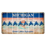 Michigan Great Lakes Splendor Cut License Plate Strips (Set of 8) Dirtbike Rider