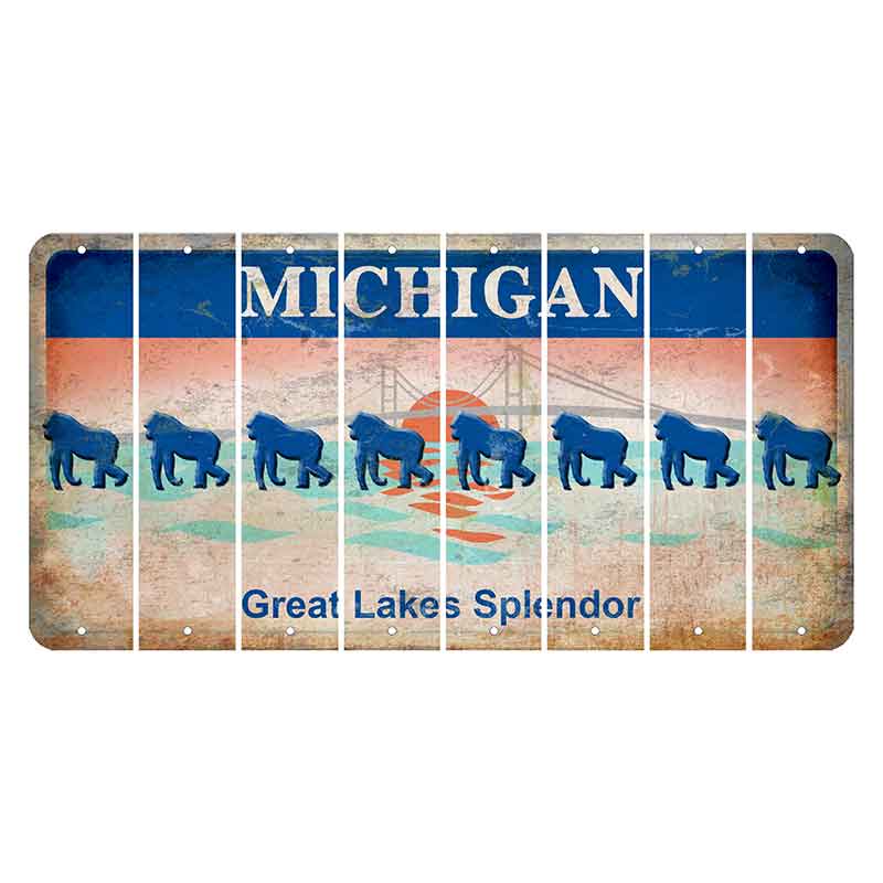 Michigan Great Lakes Splendor Cut License Plate Strips (Set of 8) Gorilla