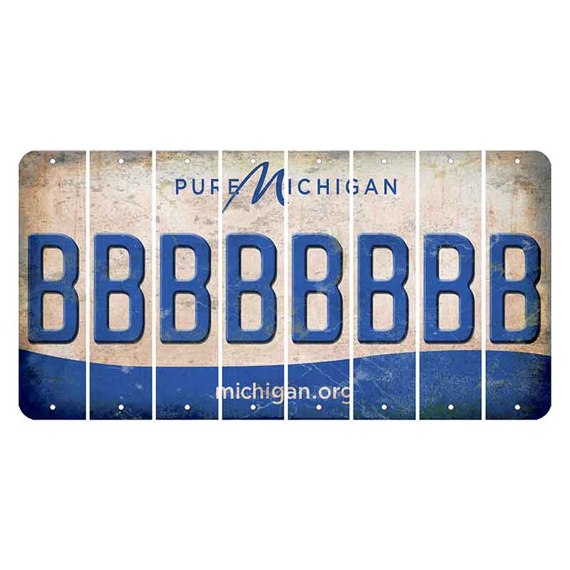 Michigan.org Cut License Plate Strips (Set of 8) B