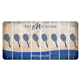 Michigan.org Cut License Plate Strips (Set of 8) Tennis Racket
