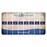 Michigan.org Cut License Plate Strips (Set of 8) State Flag