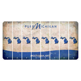 Michigan.org Cut License Plate Strips (Set of 8) State Silhouette
