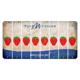 Michigan.org Cut License Plate Strips (Set of 8) Strawberry