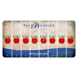 Michigan.org Cut License Plate Strips (Set of 8) Teacher Apple