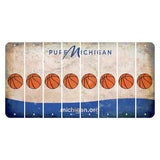 Michigan.org Cut License Plate Strips (Set of 8) Basketball