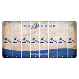 Michigan.org Cut License Plate Strips (Set of 8) Gavel