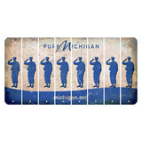 Michigan.org Cut License Plate Strips (Set of 8) Soldier - Saluting