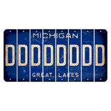 Michigan Blue Great Lakes Cut License Plate Strips (Set of 8) D