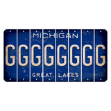 Michigan Blue Great Lakes Cut License Plate Strips (Set of 8) G