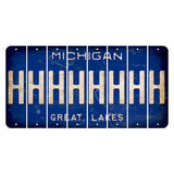 Michigan Blue Great Lakes Cut License Plate Strips (Set of 8) H