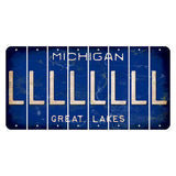 Michigan Blue Great Lakes Cut License Plate Strips (Set of 8) L