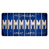 Michigan Blue Great Lakes Cut License Plate Strips (Set of 8) M