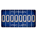 Michigan Blue Great Lakes Cut License Plate Strips (Set of 8) Q