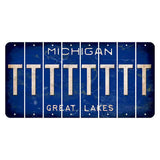Michigan Blue Great Lakes Cut License Plate Strips (Set of 8) T