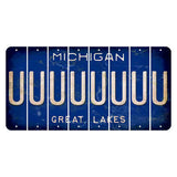 Michigan Blue Great Lakes Cut License Plate Strips (Set of 8) U