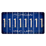 Michigan Blue Great Lakes Cut License Plate Strips (Set of 8) 1
