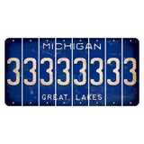 Michigan Blue Great Lakes Cut License Plate Strips (Set of 8) 3
