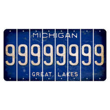 Michigan Blue Great Lakes Cut License Plate Strips (Set of 8) 9