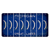 Michigan Blue Great Lakes Cut License Plate Strips (Set of 8) Parenthesis - Right