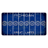 Michigan Blue Great Lakes Cut License Plate Strips (Set of 8) 2nd Amendment