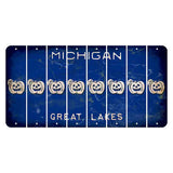 Michigan Blue Great Lakes Cut License Plate Strips (Set of 8) Pumpkin