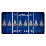 Michigan Blue Great Lakes Cut License Plate Strips (Set of 8) Christmas Tree