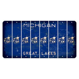 Michigan Blue Great Lakes Cut License Plate Strips (Set of 8) Ladybug