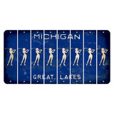 Michigan Blue Great Lakes Cut License Plate Strips (Set of 8) Female Golfer