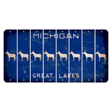 Michigan Blue Great Lakes Cut License Plate Strips (Set of 8) Donkey