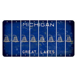Michigan Blue Great Lakes Cut License Plate Strips (Set of 8) Gadsden