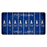Michigan Blue Great Lakes Cut License Plate Strips (Set of 8) Gnome