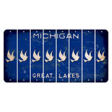 Michigan Blue Great Lakes Cut License Plate Strips (Set of 8) Dove