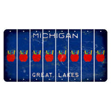 Michigan Blue Great Lakes Cut License Plate Strips (Set of 8) Teacher Apple