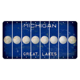 Michigan Blue Great Lakes Cut License Plate Strips (Set of 8) Golfball