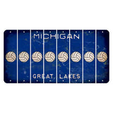 Michigan Blue Great Lakes Cut License Plate Strips (Set of 8) Volleyball