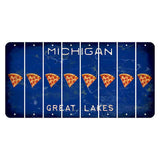 Michigan Blue Great Lakes Cut License Plate Strips (Set of 8) Pizza