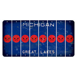 Michigan Blue Great Lakes Cut License Plate Strips (Set of 8) Emoji - Angry