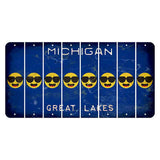 Michigan Blue Great Lakes Cut License Plate Strips (Set of 8) Emoji - Shades