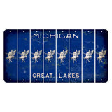 Michigan Blue Great Lakes Cut License Plate Strips (Set of 8) Fairy