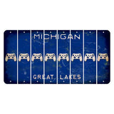 Michigan Blue Great Lakes Cut License Plate Strips (Set of 8) X Controller