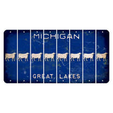 Michigan Blue Great Lakes Cut License Plate Strips (Set of 8) Dairy Cow