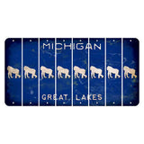 Michigan Blue Great Lakes Cut License Plate Strips (Set of 8) Gorilla
