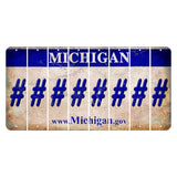 Michigan.gov Cut License Plate Strips (Set of 8) Hashtag