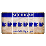 Michigan.gov Cut License Plate Strips (Set of 8) Beer Mug