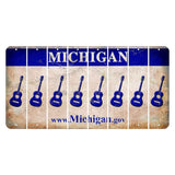 Michigan.gov Cut License Plate Strips (Set of 8) Guitar