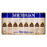 Michigan.gov Cut License Plate Strips (Set of 8) Emoji - Poop