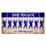 Michigan.gov Cut License Plate Strips (Set of 8) Fireman with Axe